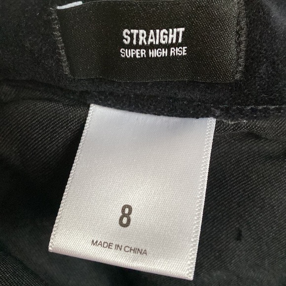 Express Super High Rise Straight Cropped Velvet Pants - Picture 10 of 10